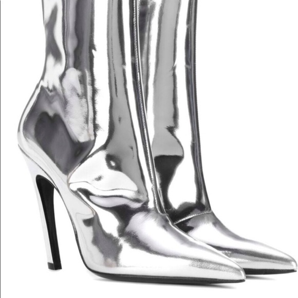 balenciaga silver boots